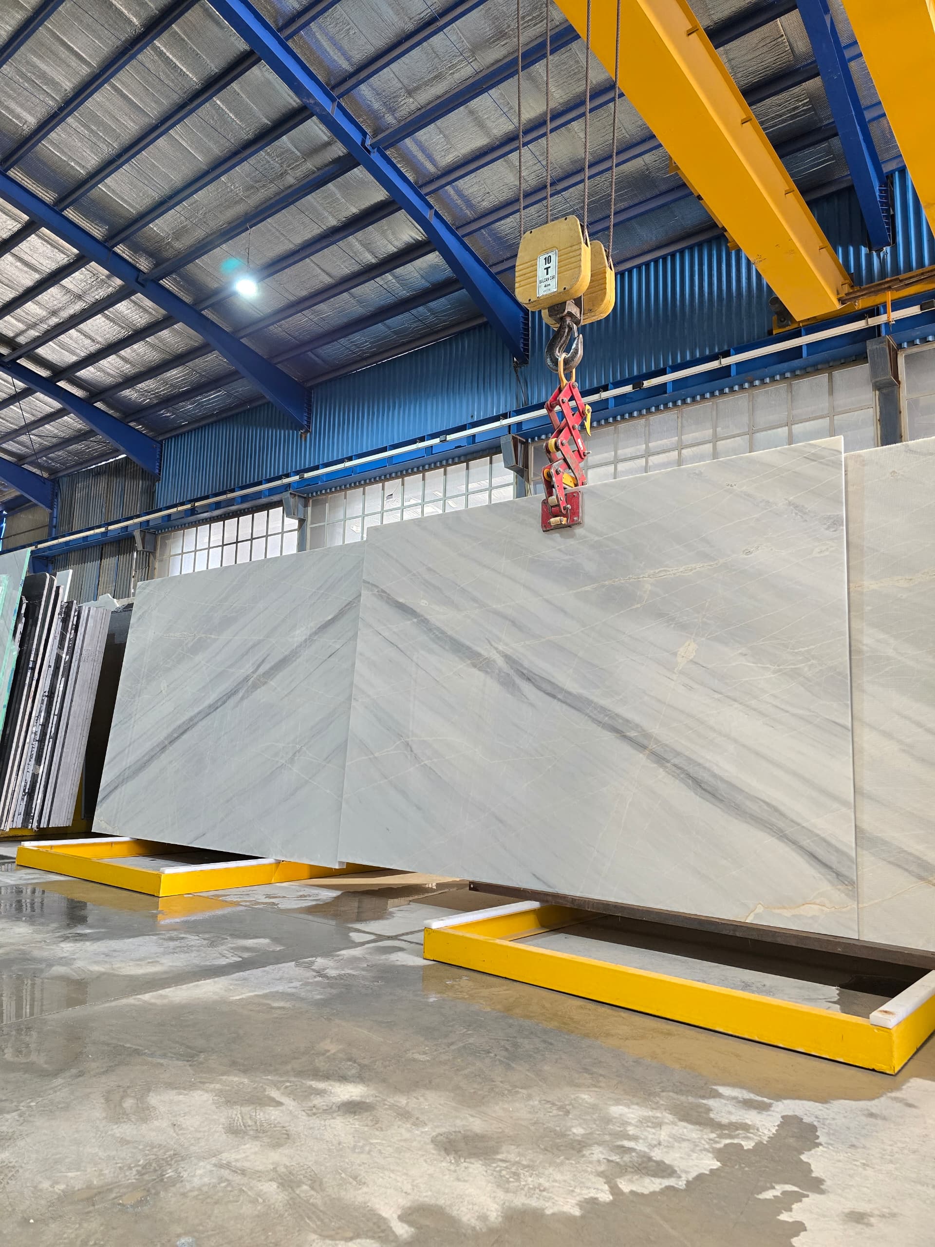 Book-matched natural stone in a luxury interior
